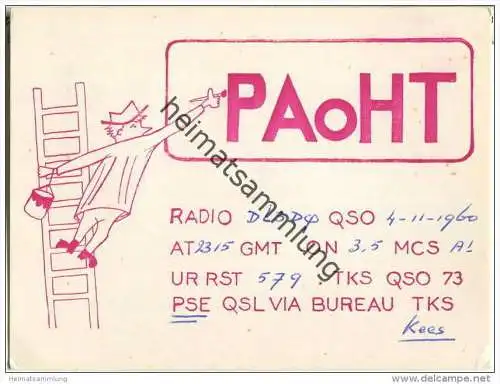 QSL - QTH - Funkkarte - PA0HT - Niederlande - The Netherlands - Amsterdam - 1960