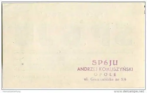 QSL - QTH - Funkkarte - SP6JU - Polska - Poland - Opole - 1958