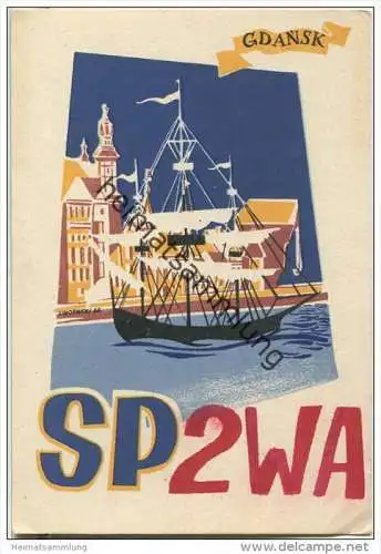 QSL - QTH - Funkkarte - SP2WA - Polska - Poland - Gdansk - 1959