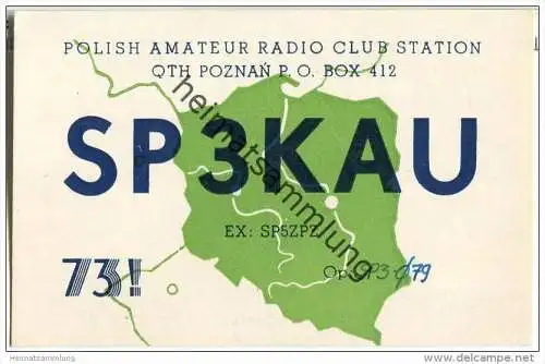 QSL - QTH - Funkkarte - SP3KAU - Polska - Poland - Poznan - 1960