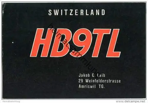 QSL - Funkkarte - HB9TL - Switzerland - Amriswil - 1960