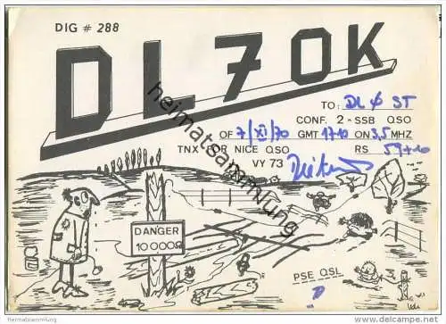 QSL - Funkkarte - DL7OK - Oberhausen - 1970