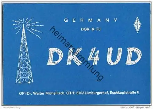 QSL - Funkkarte - DK4UD - Limburgerhof - 1970