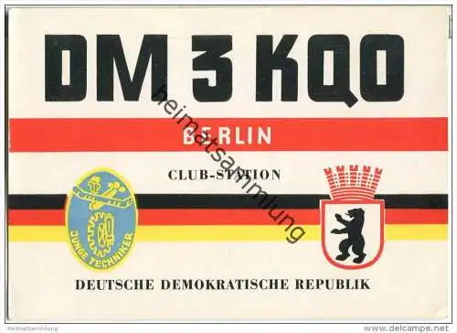 QSL - Funkkarte - DM3KQO - German Democratic Republic - Berlin - Junge Techniker - 1958