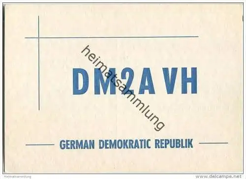 QSL - Funkkarte - DM2AVH - German Democratic Republic - Strausberg - 1959