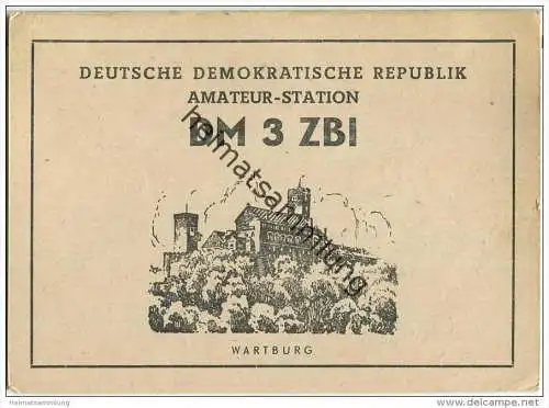 QSL - Funkkarte - DM3ZBI - German Democratic Republic - Eisenach - 1959