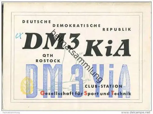 QSL - Funkkarte - DM3YIA - German Democratic Republic - Rostock - 1959