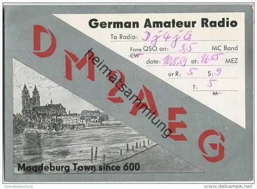 QSL - Funkkarte - DM2AEG - German Democratic Republic - Magdeburg - 1959