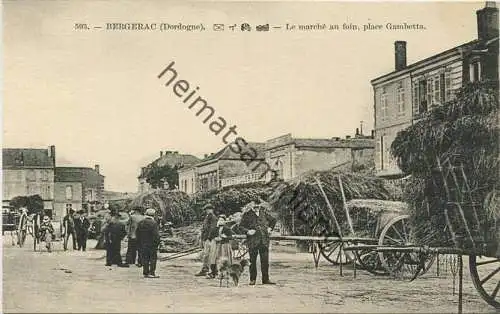 Bergerac - Le marche au foin - Place Gambetta - Edition V. Lefebvre Libraire-Papetier Bergerac