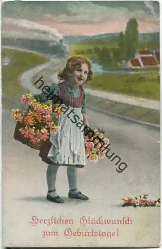 Geburtstag - Mädchen mit Blumen