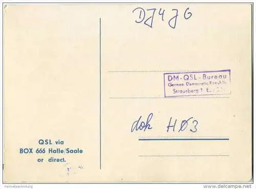QSL - Funkkarte - DM3KCI - German Democratic Republic - Muehlhausen / Thüringen - 1958