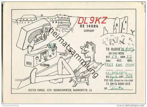 QSL - Funkkarte - DL9KZ - Königswinter - 1963