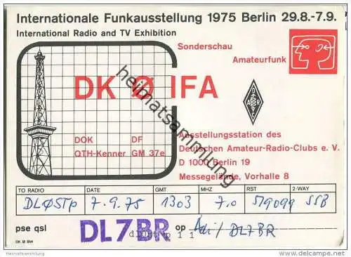 QSL - Funkkarte - DK0IFA - Berlin - Internationale Funkausstellung - 1975