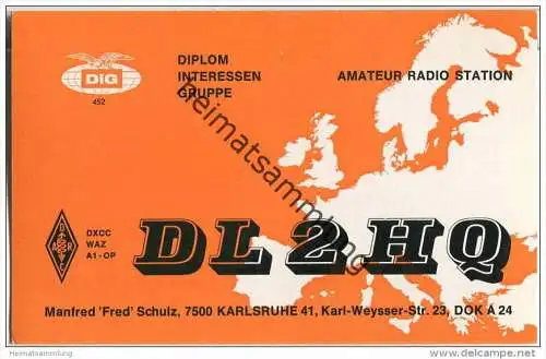 QSL - Funkkarte - DL2HQ - Karlsruhe - 1975