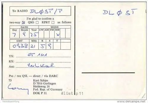 QSL - Funkkarte - DL1DA - Gerlingen - 1975