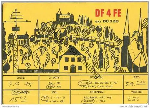 QSL - Funkkarte - DF4FE - Marburg - 1975