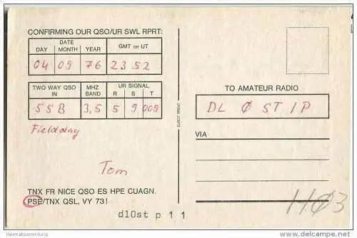 QSL - Funkkarte - DK1IS - Braunschweig - 1976