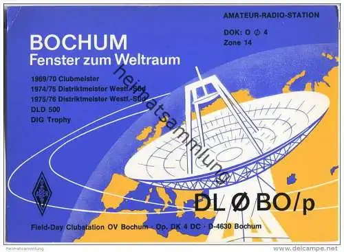 QSL - Funkkarte - DL0BO/p - Bochum - 1976