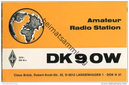 QSL - Funkkarte - DK9OW - Langenhagen - 1976