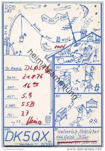 QSL - Funkkarte - DK5QX - Gelsenkirchen-Buer - 1976