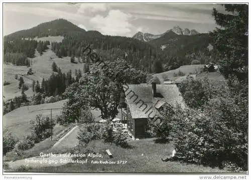 Tschengla gegen Schillerkopf - Gasthaus und Pension Alpila - Foto-AK Grossformat