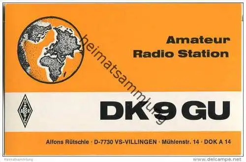 QSL - Funkkarte - DK9GU - Villingen - 1975