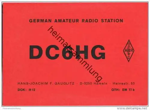QSL - Funkkarte - DC6HGI - Hameln - 1975