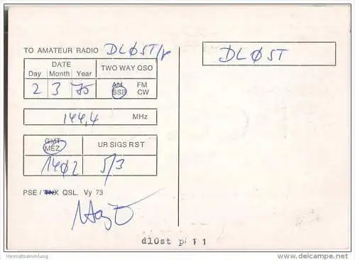 QSL - Funkkarte - DC6HGI - Hameln - 1975