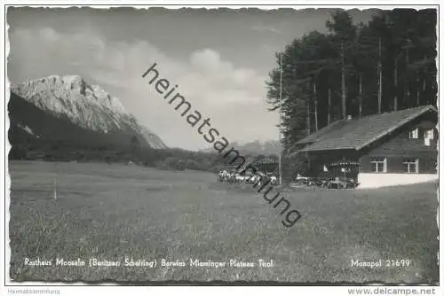 Rasthaus Moosalm Besitzer Scheiring - Barwies - Mieminger Plateau - Foto-AK