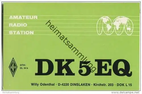 QSL - Funkkarte - DK5EQ - Dinslaken - 1975