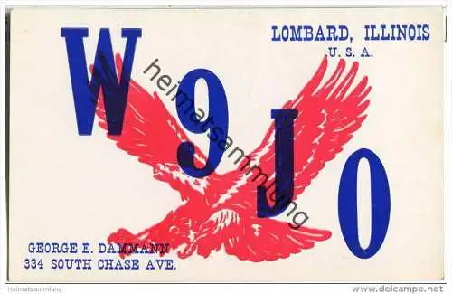 QSL - Funkkarte - W9JO - USA - Lombard Illinois - 1960