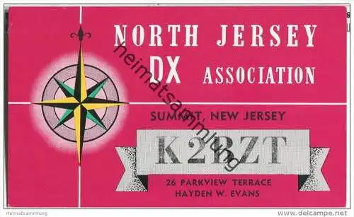 QSL - Funkkarte - K2BZT - USA - Summit New Jersey - 1960