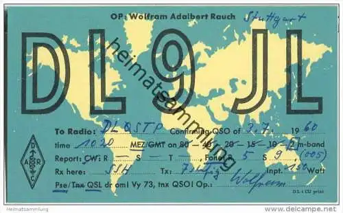QSL - Funkkarte - DL9JL - Stuttgart - 1960