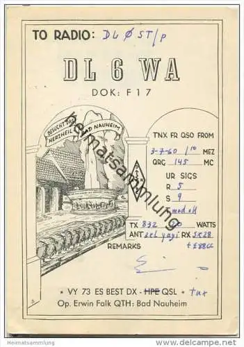 QSL - Funkkarte - DL6WA - Bad Nauheim - 1960