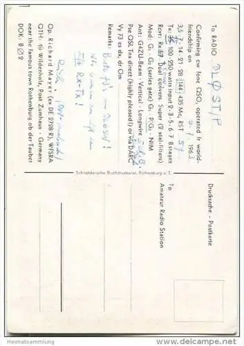 QSL - Funkkarte - DL6MF - Wildenholz - Rothenburg ob der Tauber - 1963