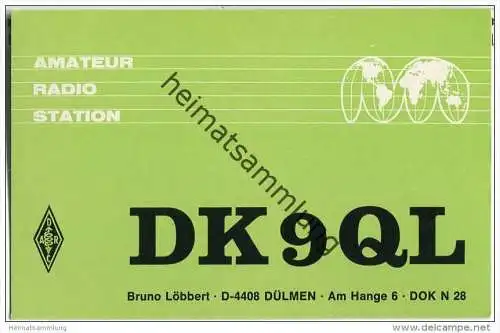 QSL - Funkkarte - DK9QL - Dülmen - 1974