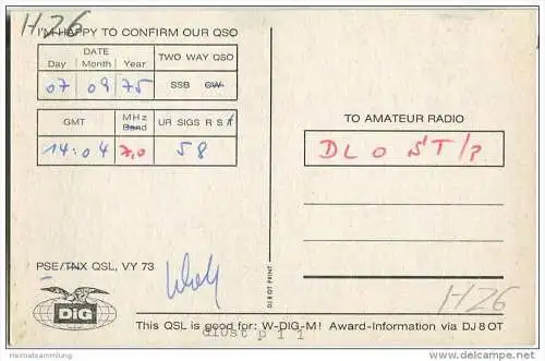 QSL - Funkkarte - DK5AI - Wieda - 1975