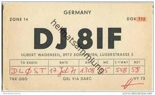 QSL - Funkkarte - DJ8IF - Sonthofen - 1971