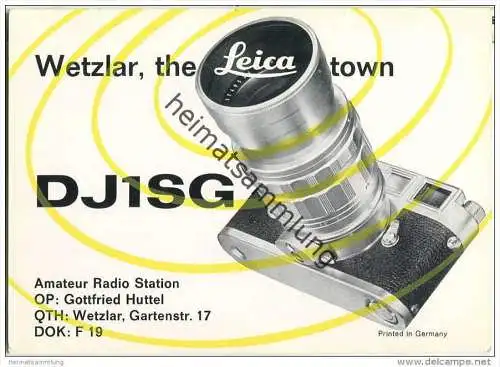 QSL - Funkkarte - DJ1SG - Wetzlar - Leica  - 1971