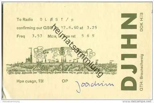 QSL - Funkkarte - DJ1HN - Braunschweig - 1960