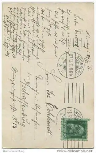 Prosit Neujahr - Junge Frau mit einer Magnum Flasche Bouvier sec - Foto-AK