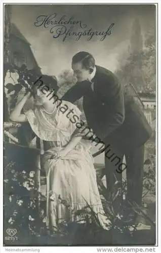 Herzlichen Pfingstgruss - Paar im Garten - EAS Verlag 5211/1