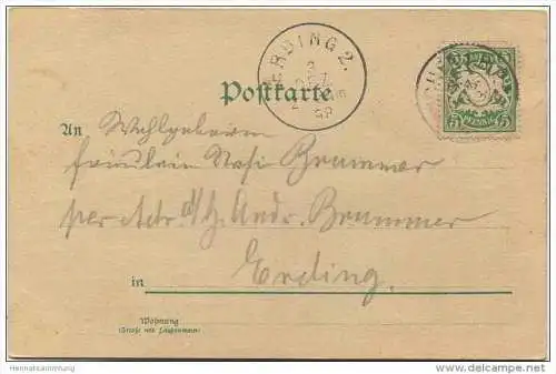 Gruss - Tauben - gel. 1898
