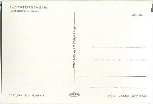 Gottleuba - Ernst-Thälmann-Strasse - Foto-AK Grossformat