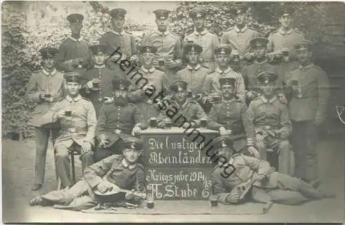 Soldatengruppe - Die lustigen Rheinländer in Berlin - Reg. Kaiser Franz Rekr. Dys. I a gel. 1915