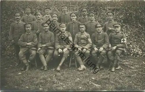 Soldatengruppe in Flandern - Feldpost gel. 1917
