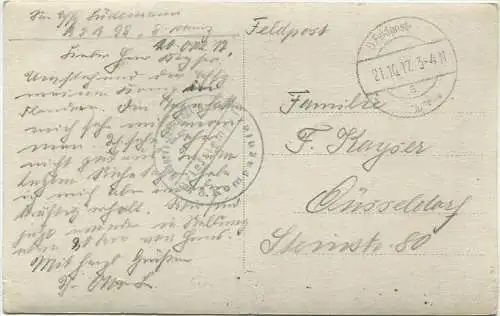 Soldatengruppe in Flandern - Feldpost gel. 1917