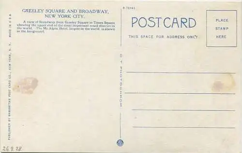 New York - Greeley Square and Broadway