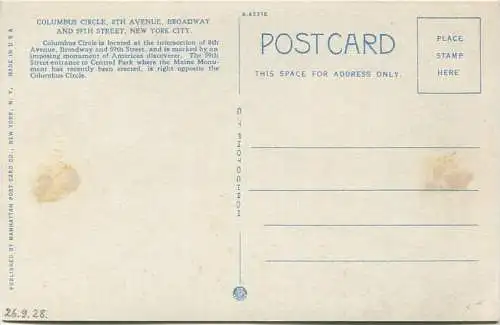 New York - Columbus Circle - 8th Avenue Broadway and 59th Street - Strassenbahn