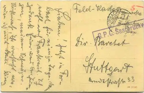 Forbach - Schlossbergstrasse - Verlag Huber & Grein Forbach i. L. - Feldpost gel. 1914